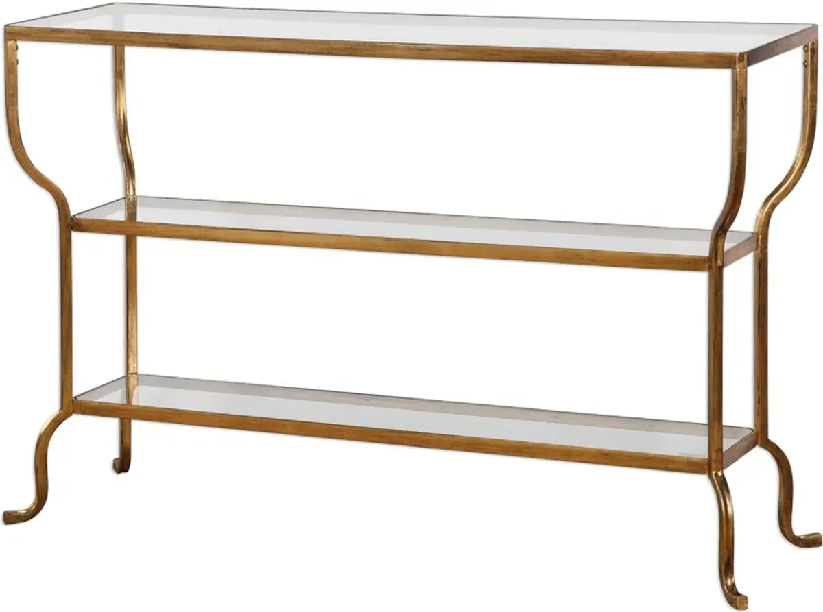 Deline Gold Console Table