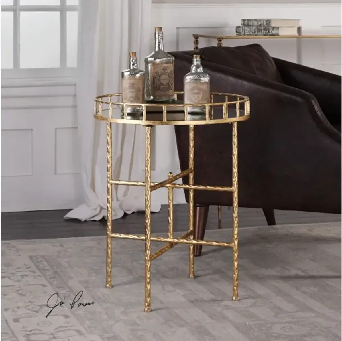 Tilly Bright Gold Accent Table