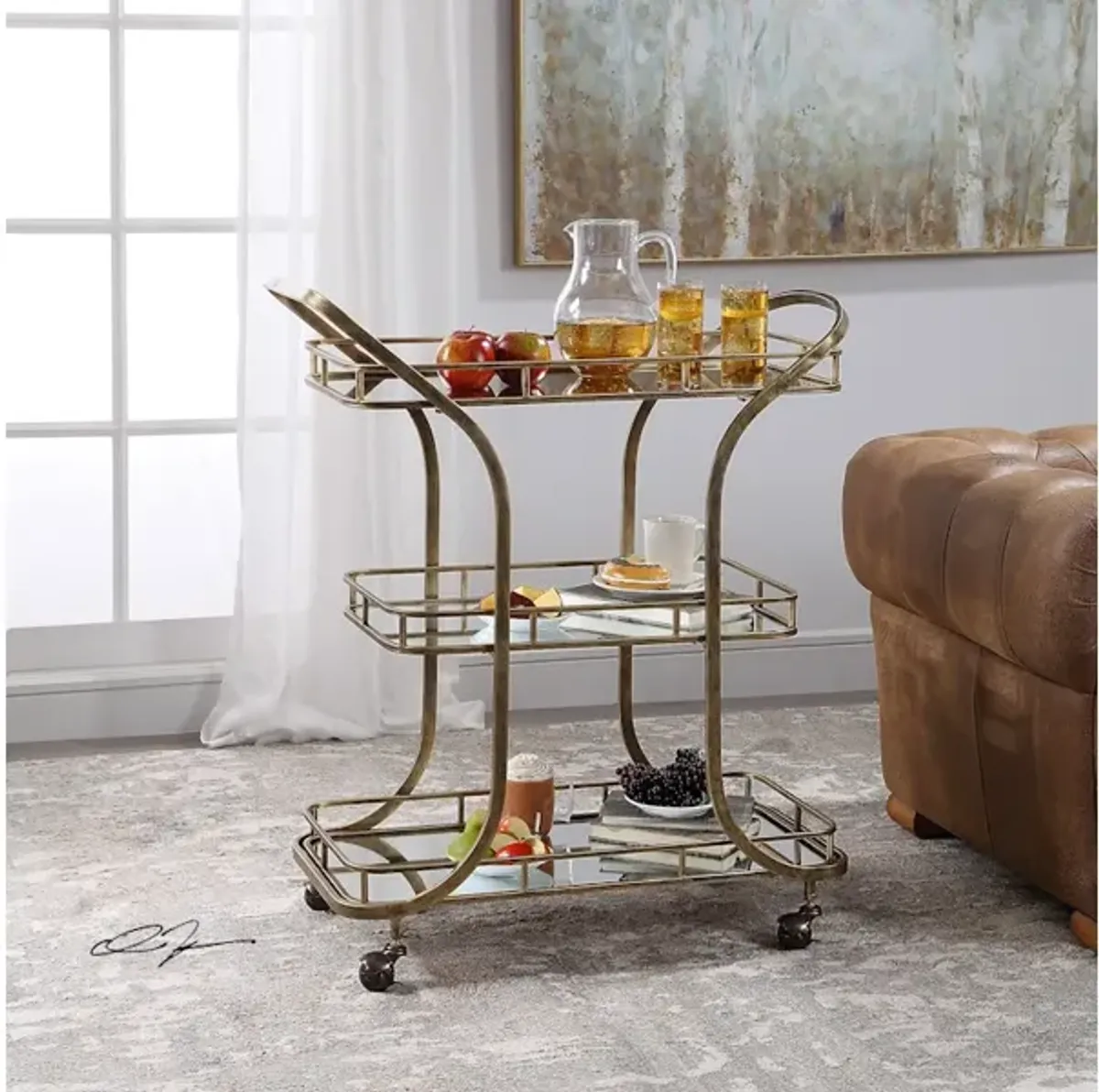 Stassi Gold Serving Cart