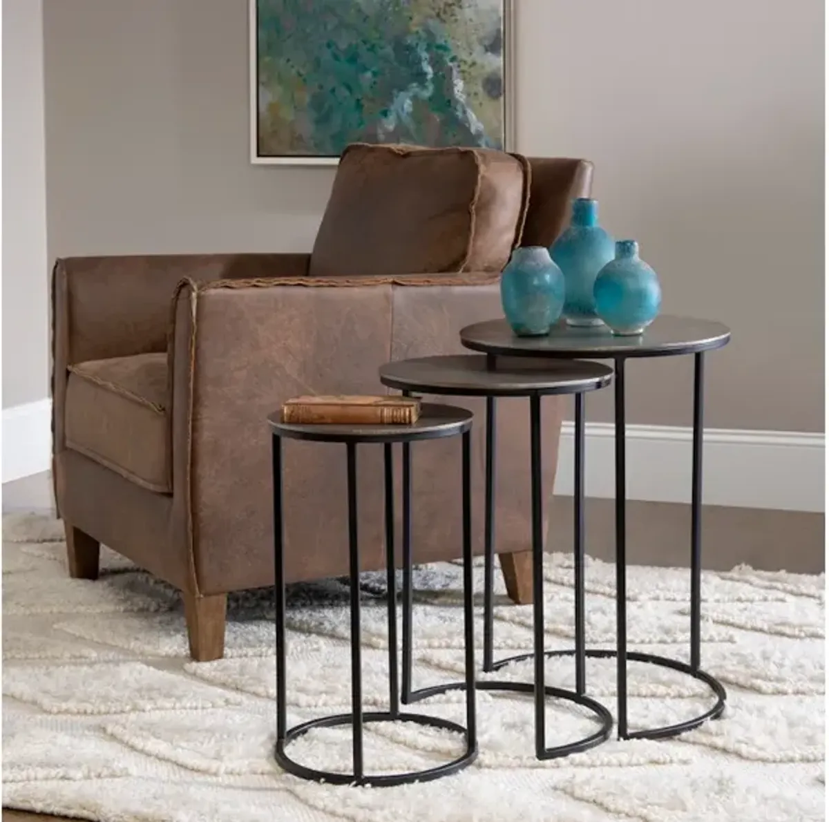 Erik Metal Nesting Tables, S/3