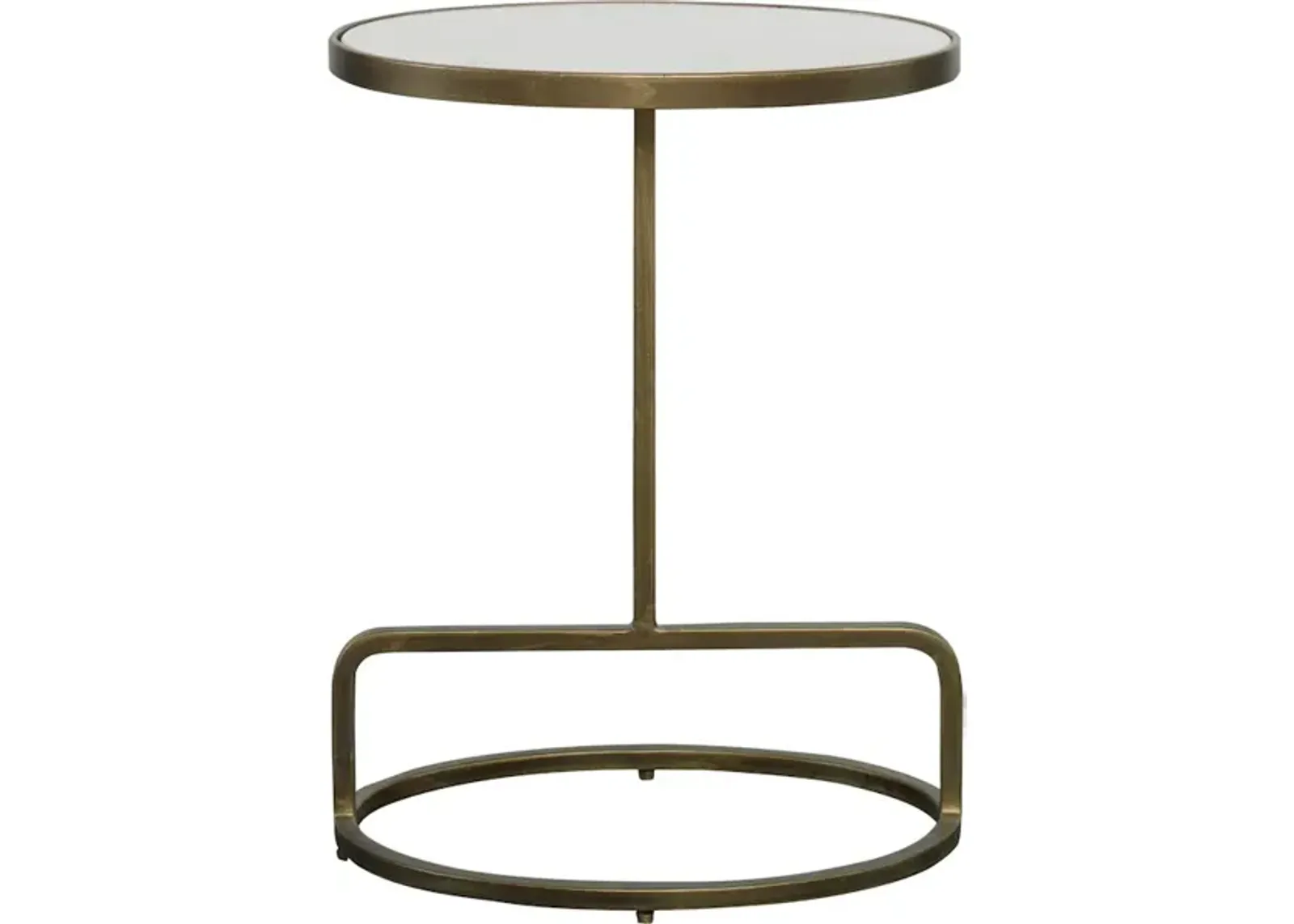 Jessenia White Marble Accent Table