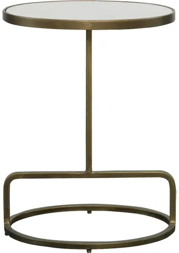 Jessenia White Marble Accent Table