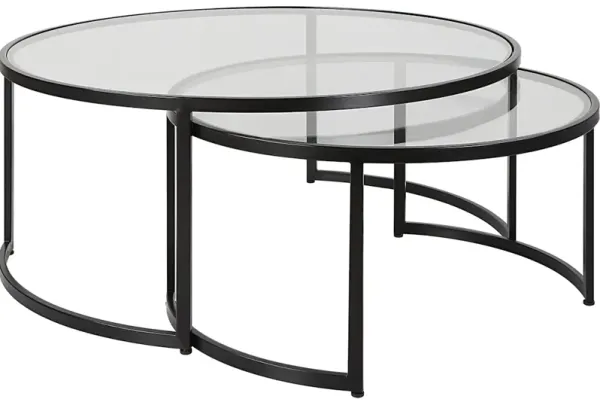 Rhea Black Nesting Coffee Tables Set/2