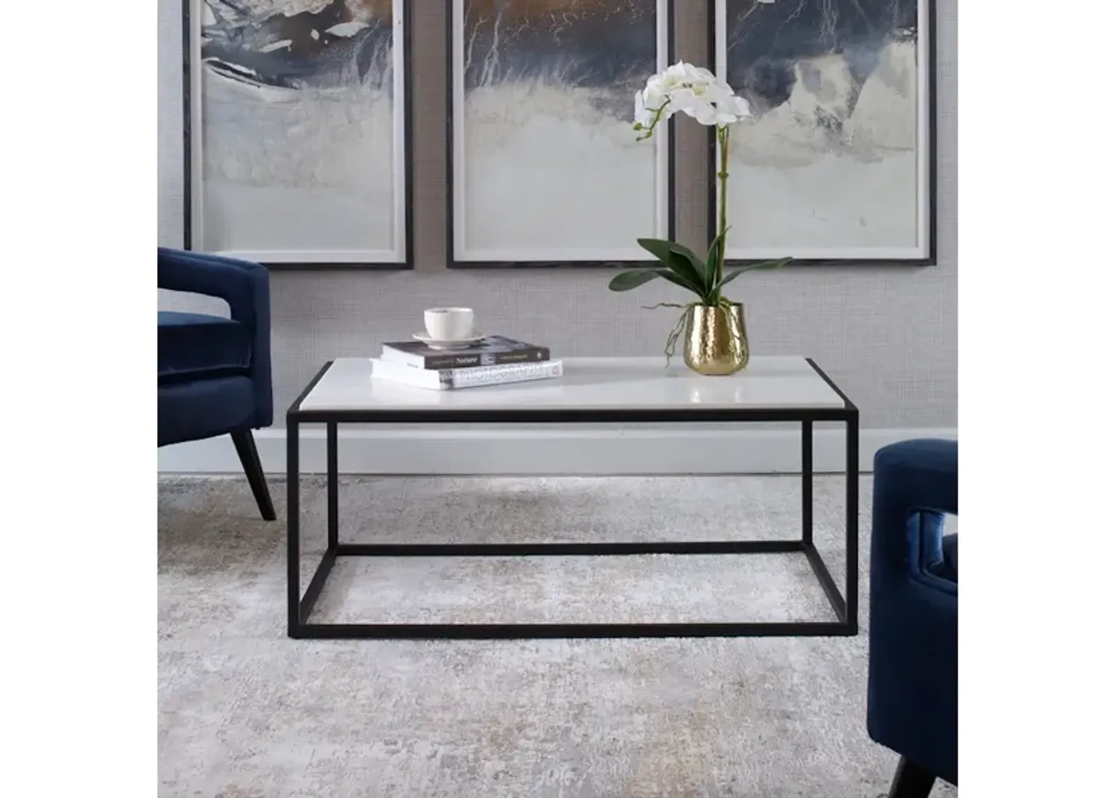 Vola Modern White Marble Coffee Table