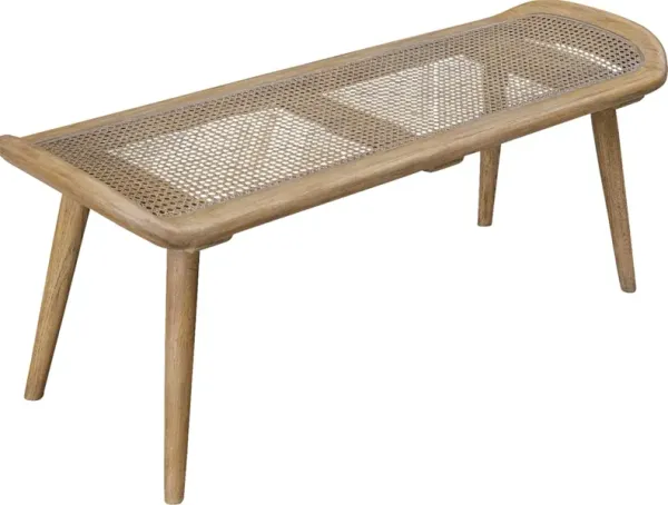 Arne Woven Rattan Bench
