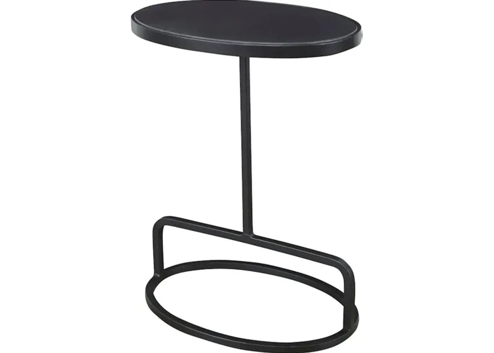 Jessenia Black Marble Accent Table