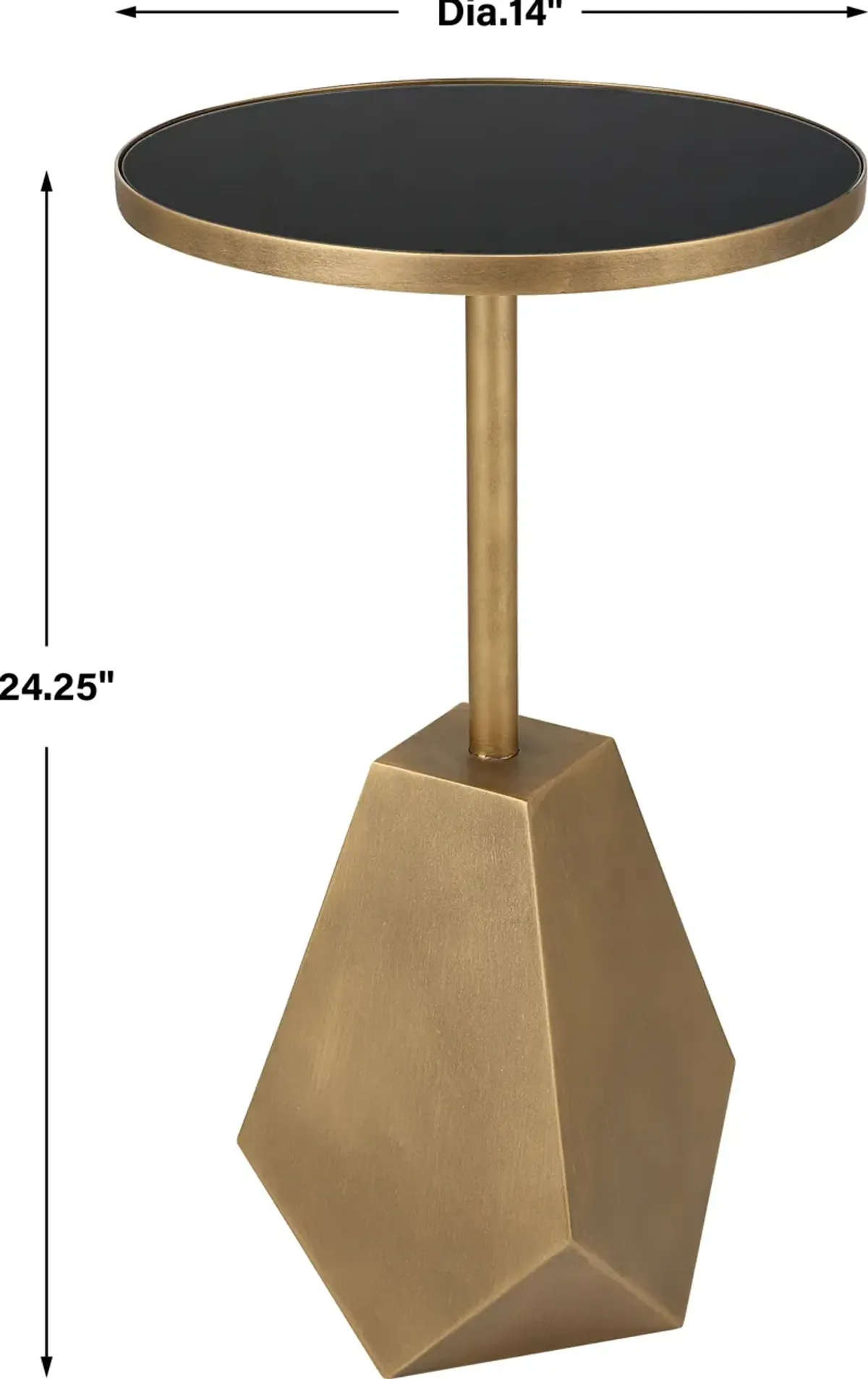 Comet Geometric Bronze Accent Table