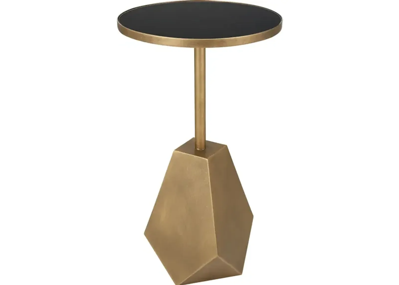 Comet Geometric Bronze Accent Table