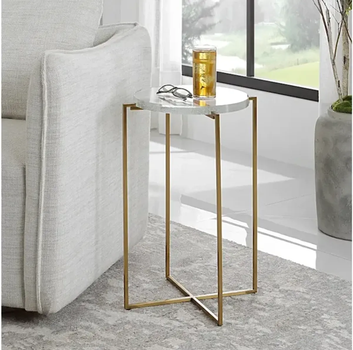 Star-crossed Glass Accent Table