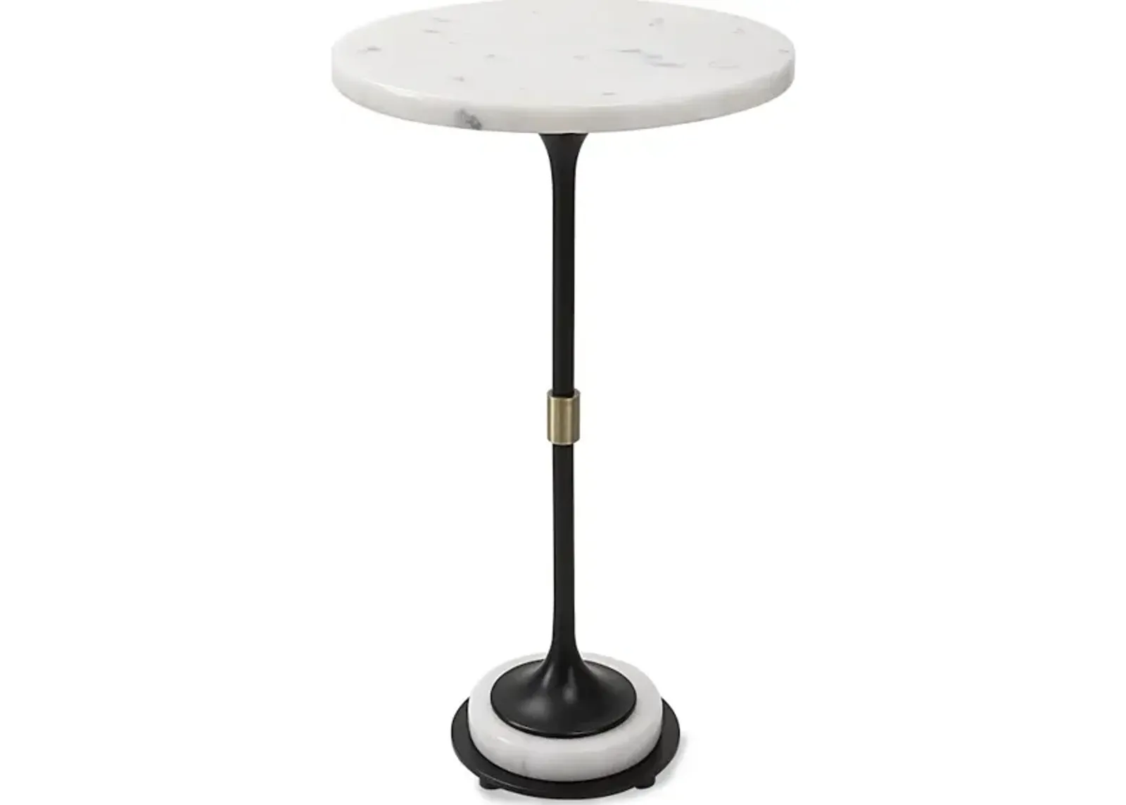 Sentry White Marble Accent Table