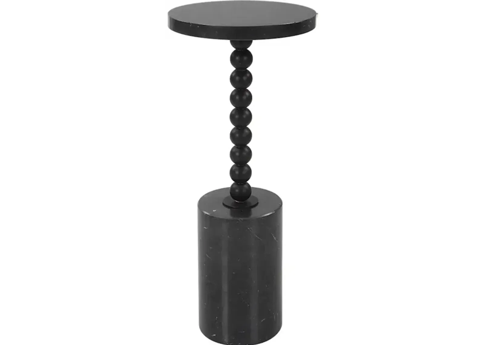 Bead Black Marble Drink Table