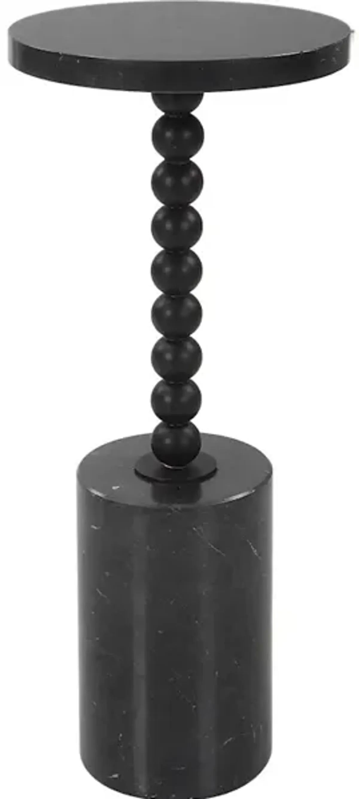 Bead Black Marble Drink Table