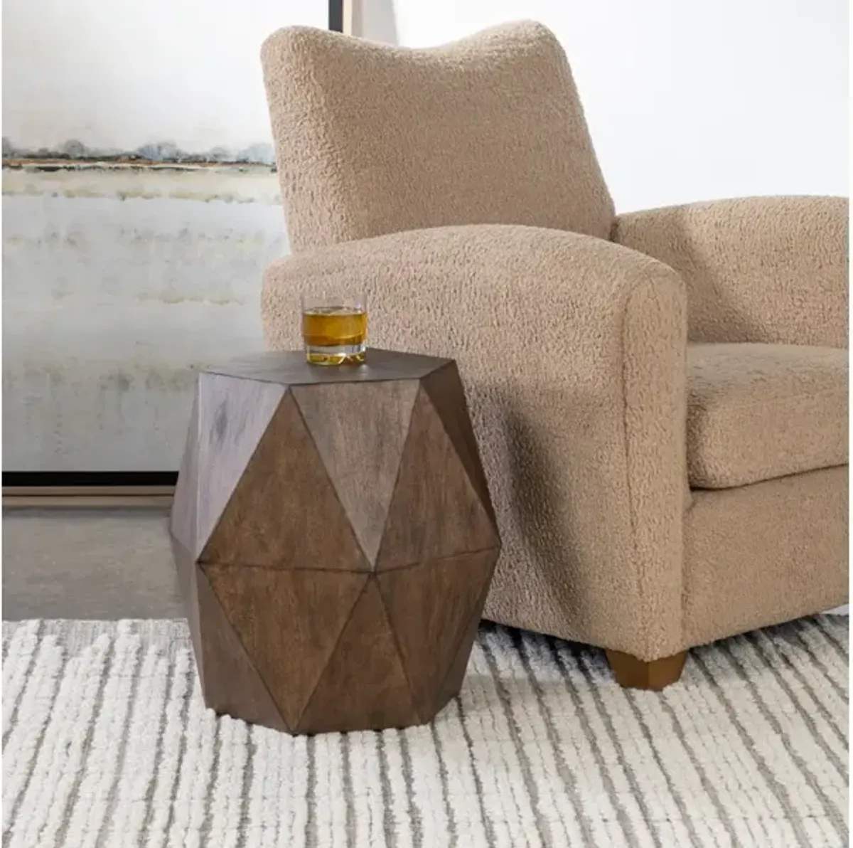 Volker Honey Geometric Accent Table