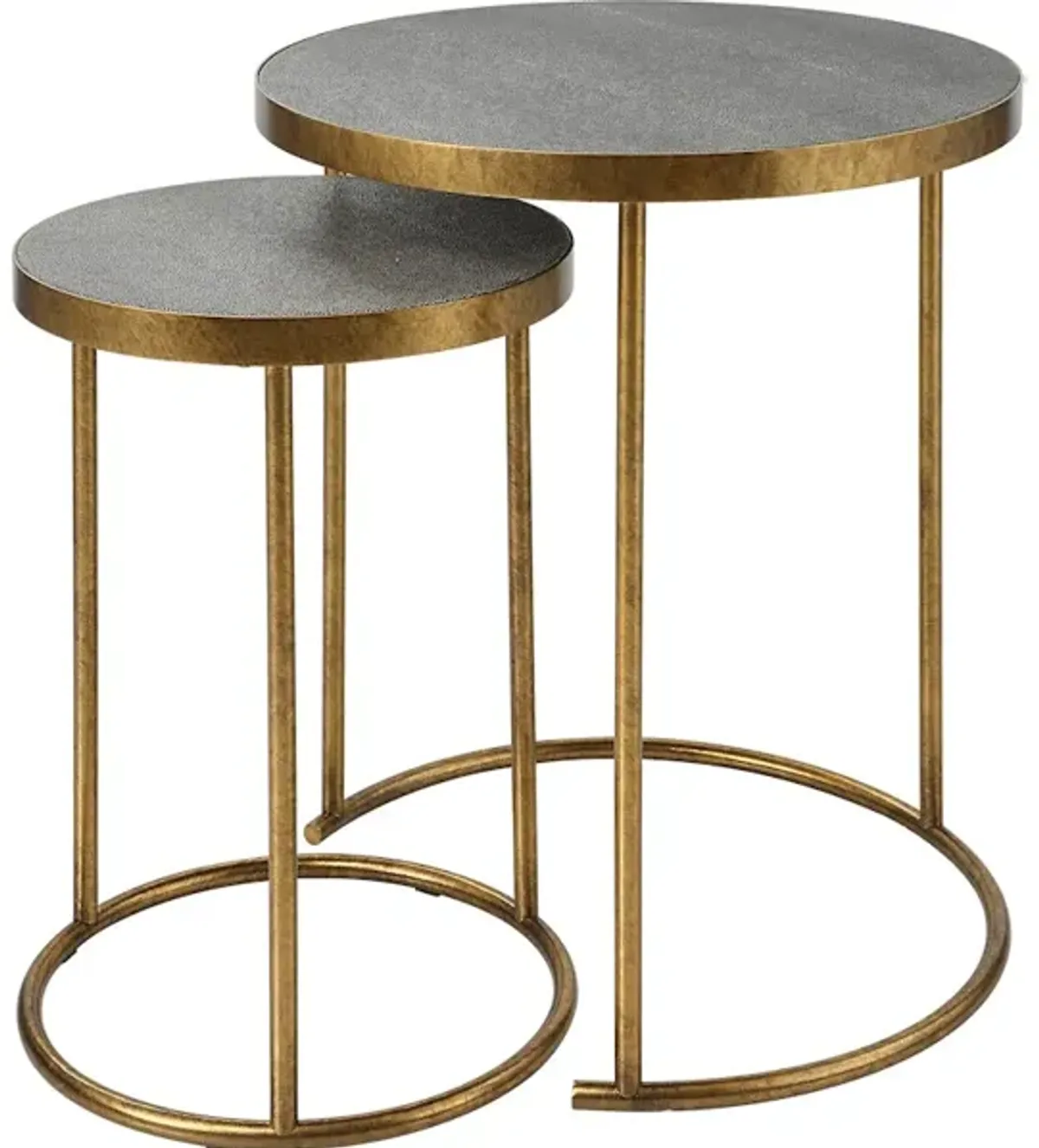 Aragon Brass Nesting Tables, S/2