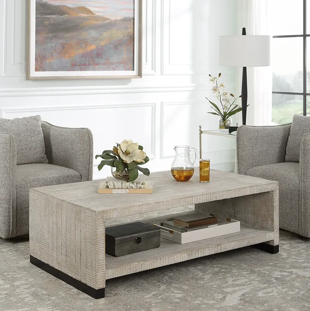 Bosk White Washed Coffee Table