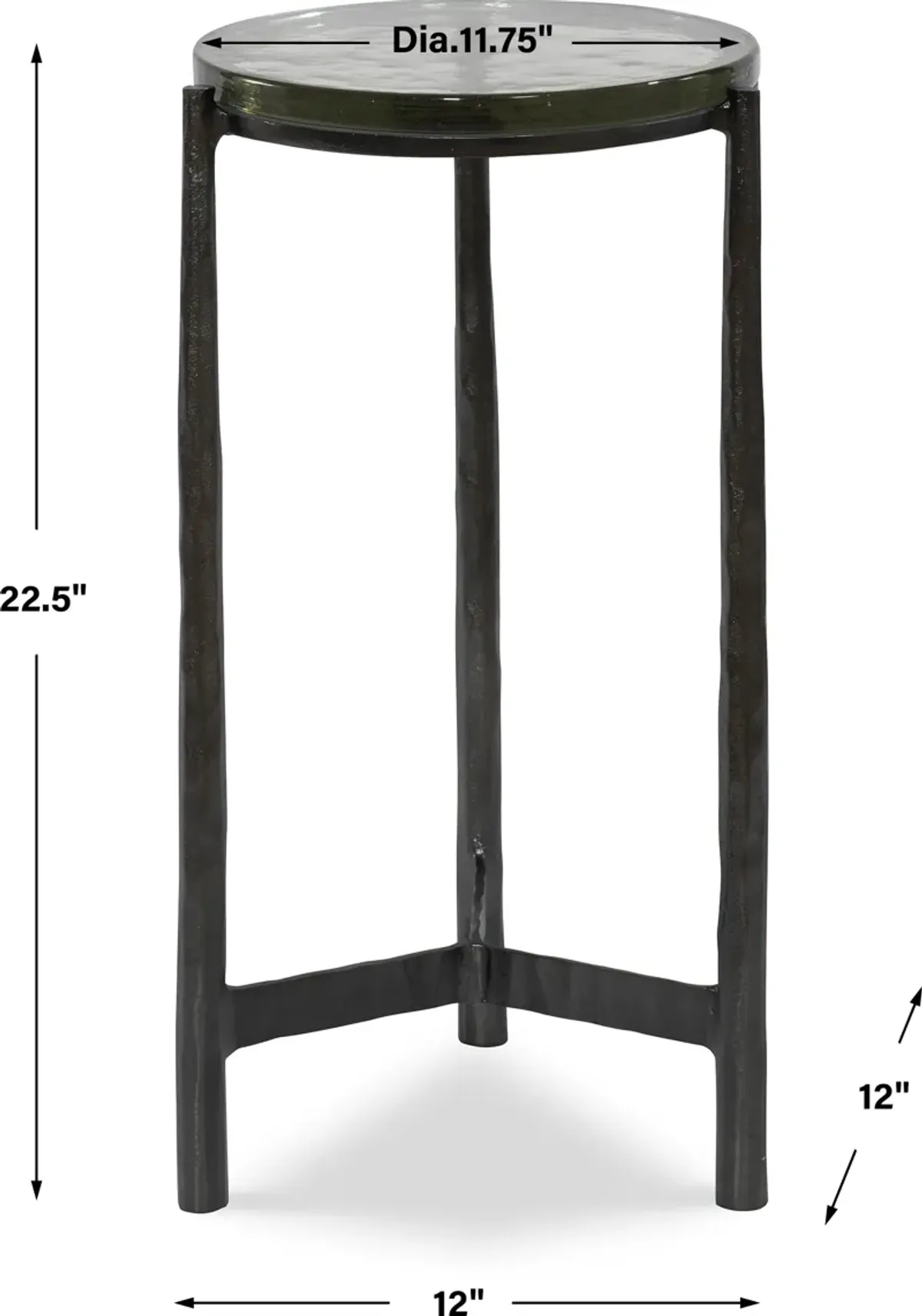 Eternity Iron and Glass Accent Table