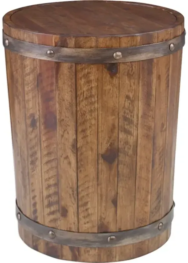 Ceylon Wine Barrel Side Table