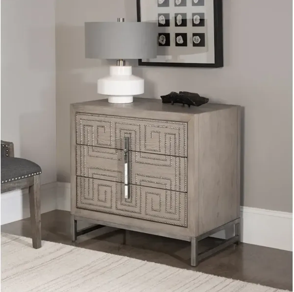 Devya Gray Oak Accent Chest