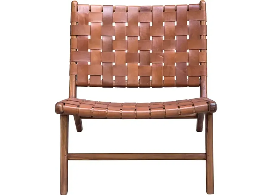 Plait Woven Leather Accent Chair