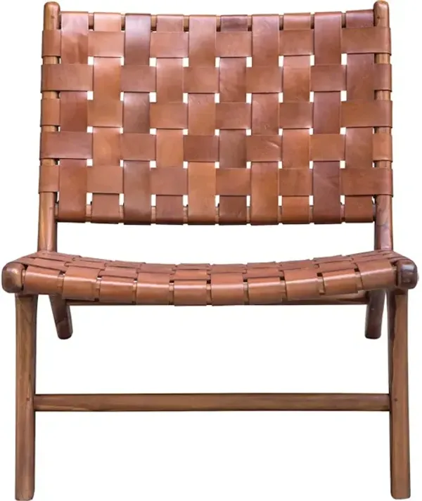 Plait Woven Leather Accent Chair