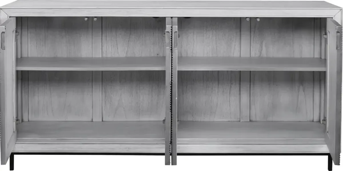 Checkerboard 4 Door Gray Cabinet