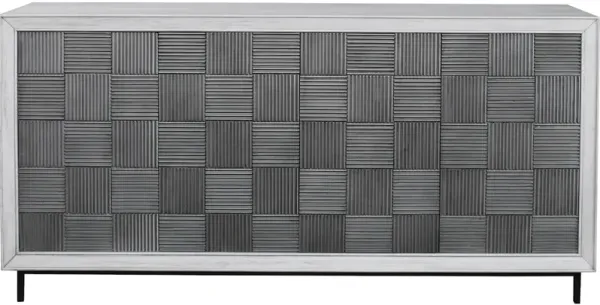 Checkerboard 4 Door Gray Cabinet