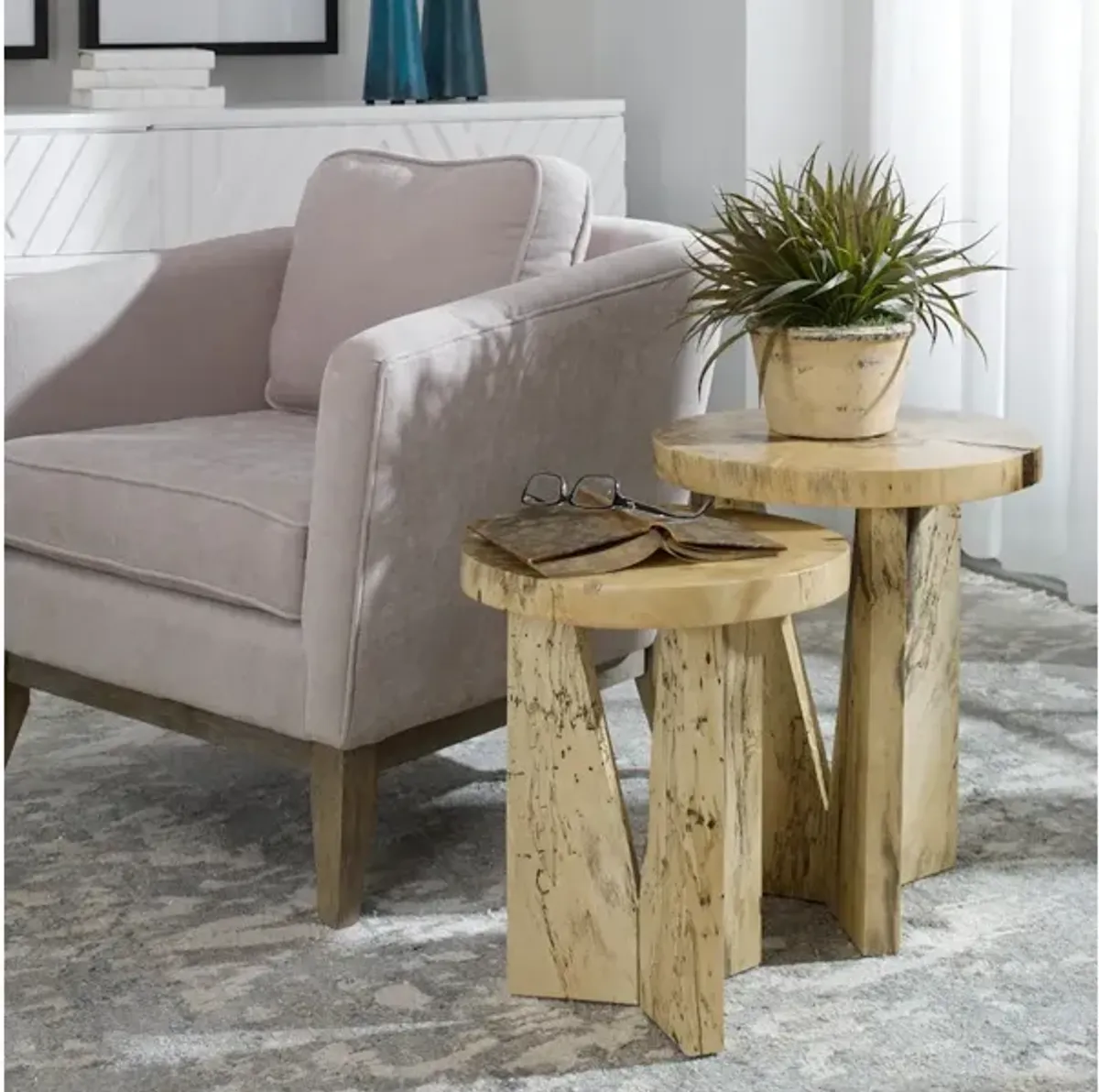 Nadette Natural Nesting Tables, S/2