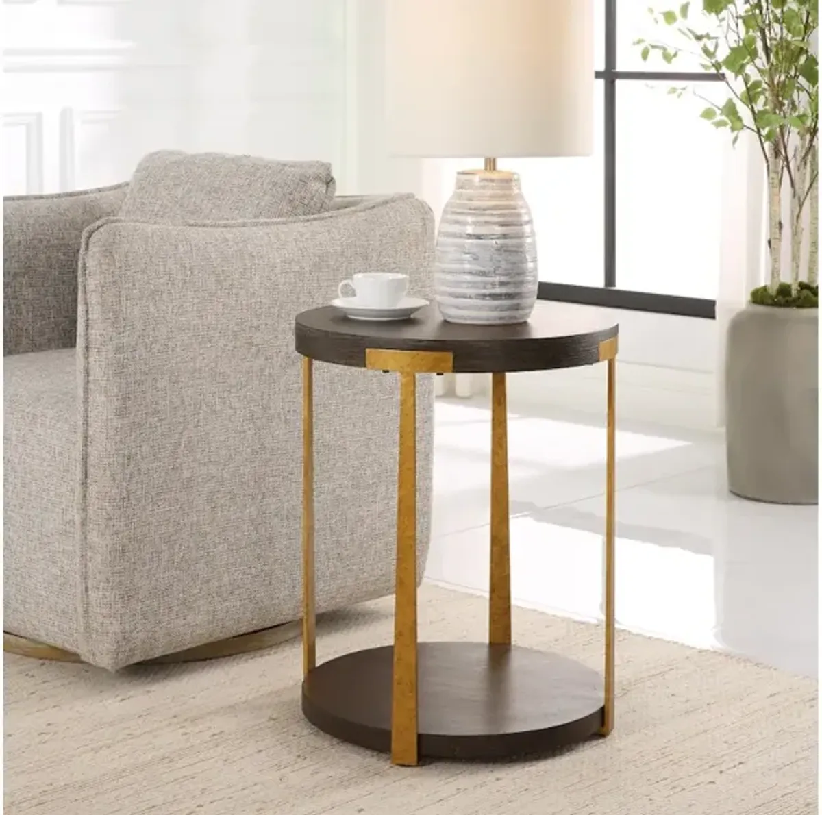 Palisade Round Wood Side Table