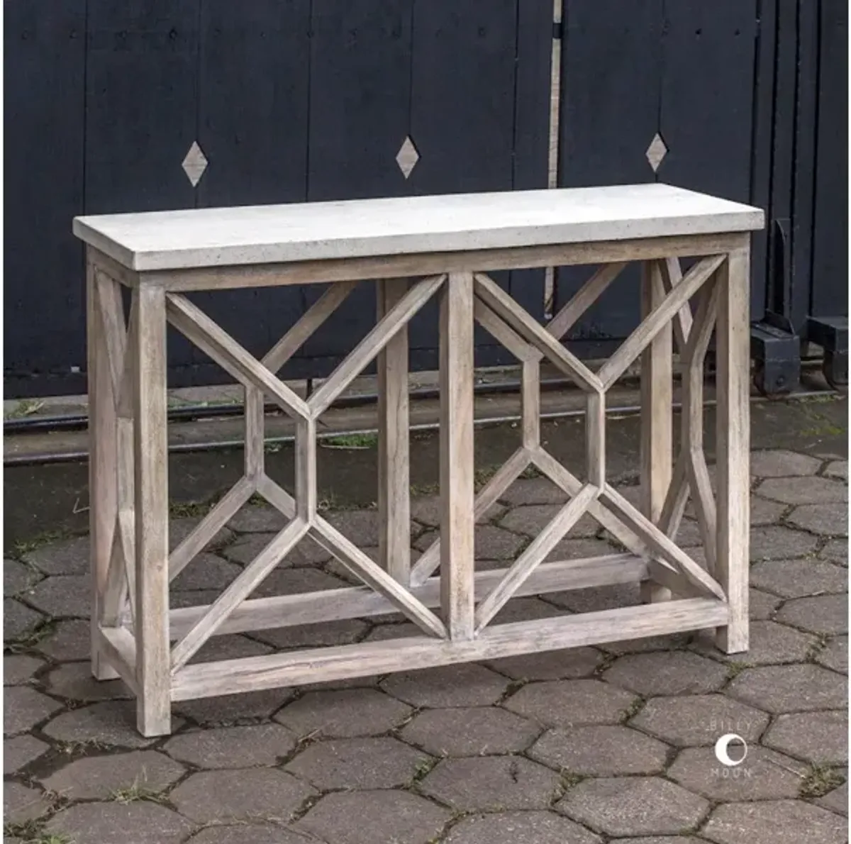 Catali Ivory Stone Console Table