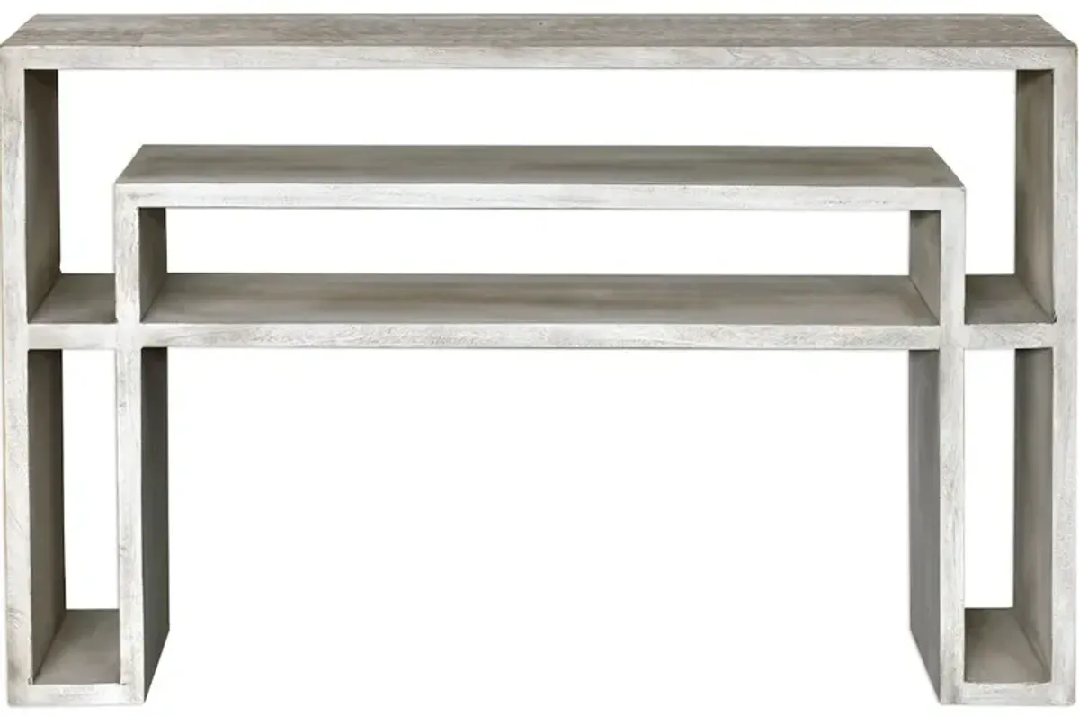 Genara Bone White Carved Console Table