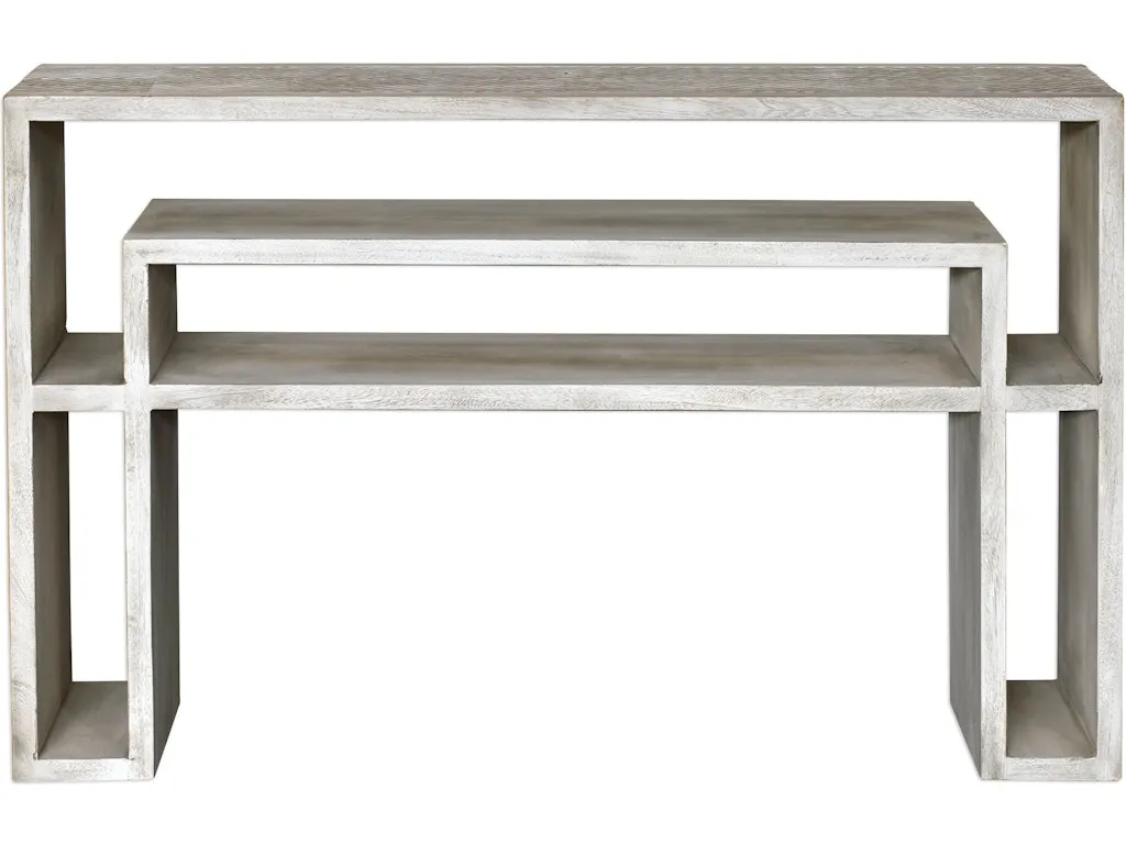 Genara Bone White Carved Console Table