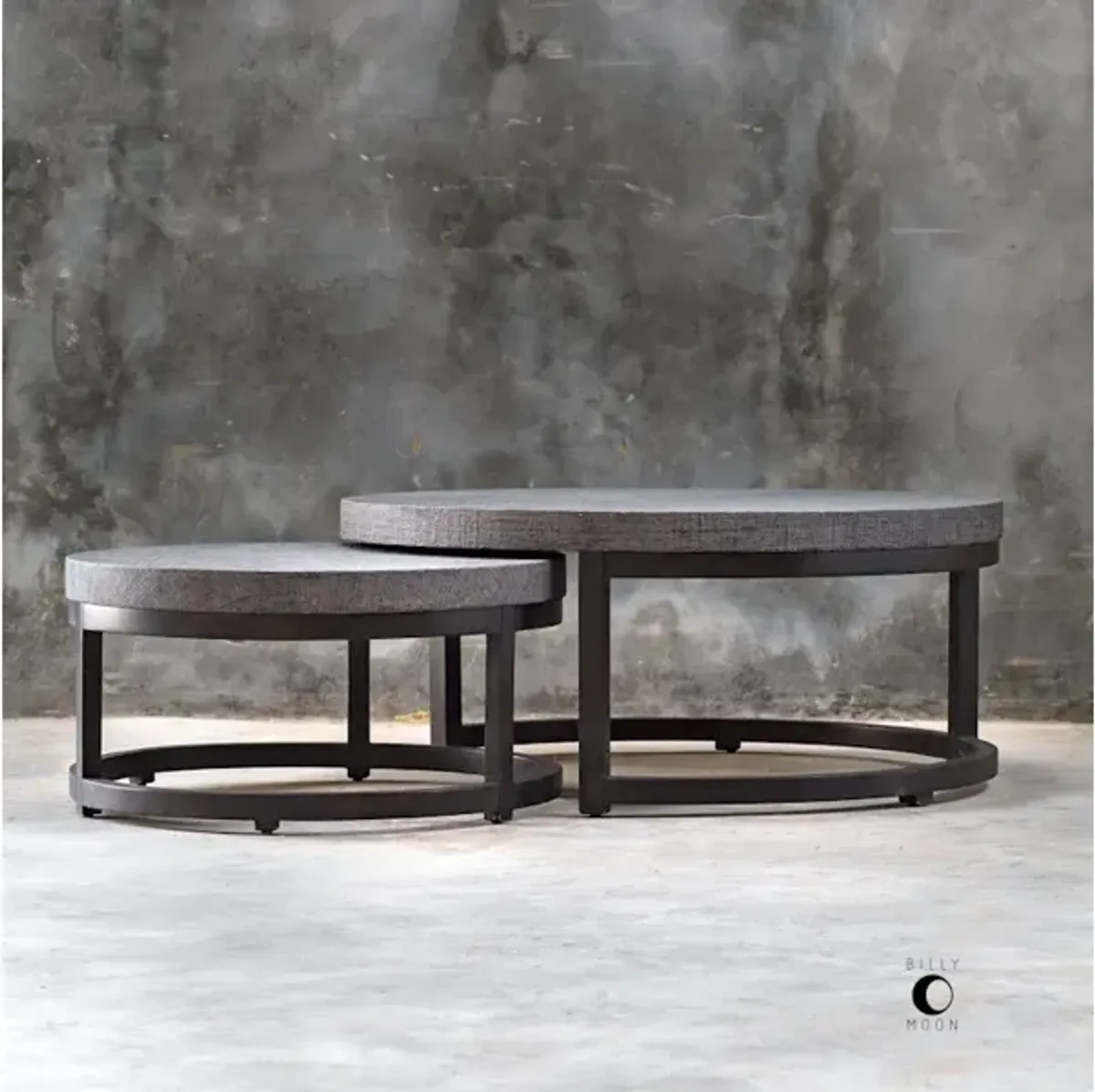 Aiyara Gray Nesting Tables, S/2