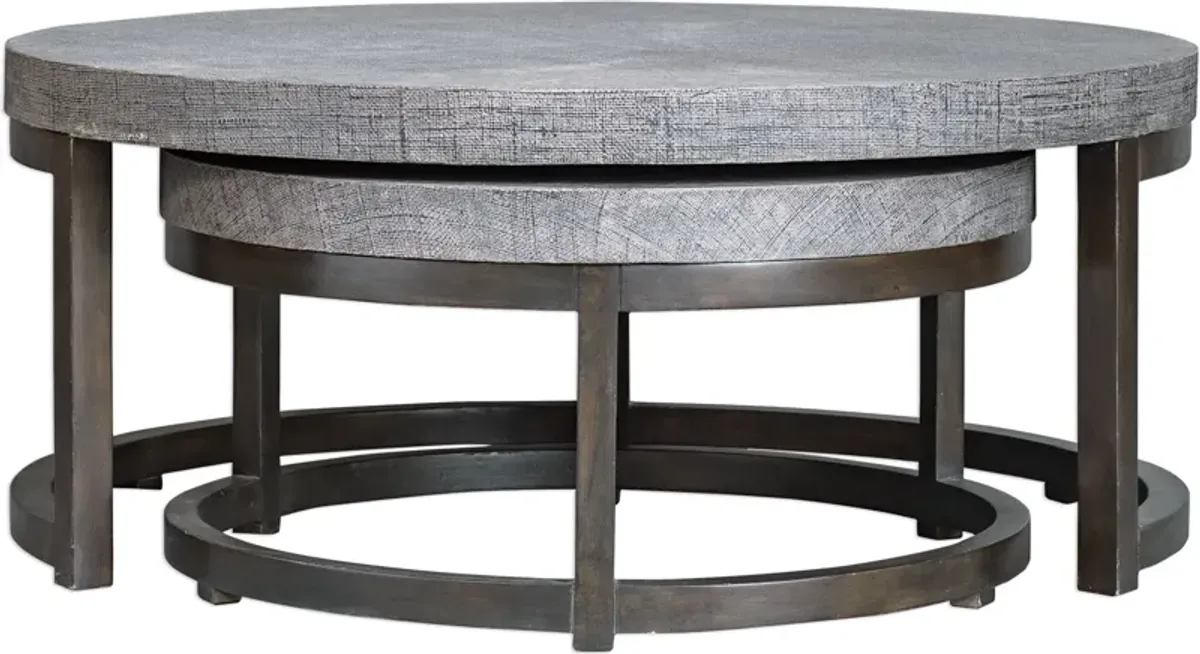 Aiyara Gray Nesting Tables Set/2