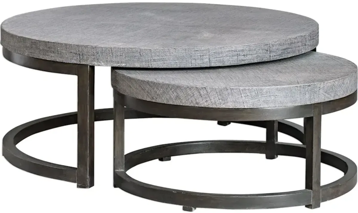 Aiyara Gray Nesting Tables Set/2