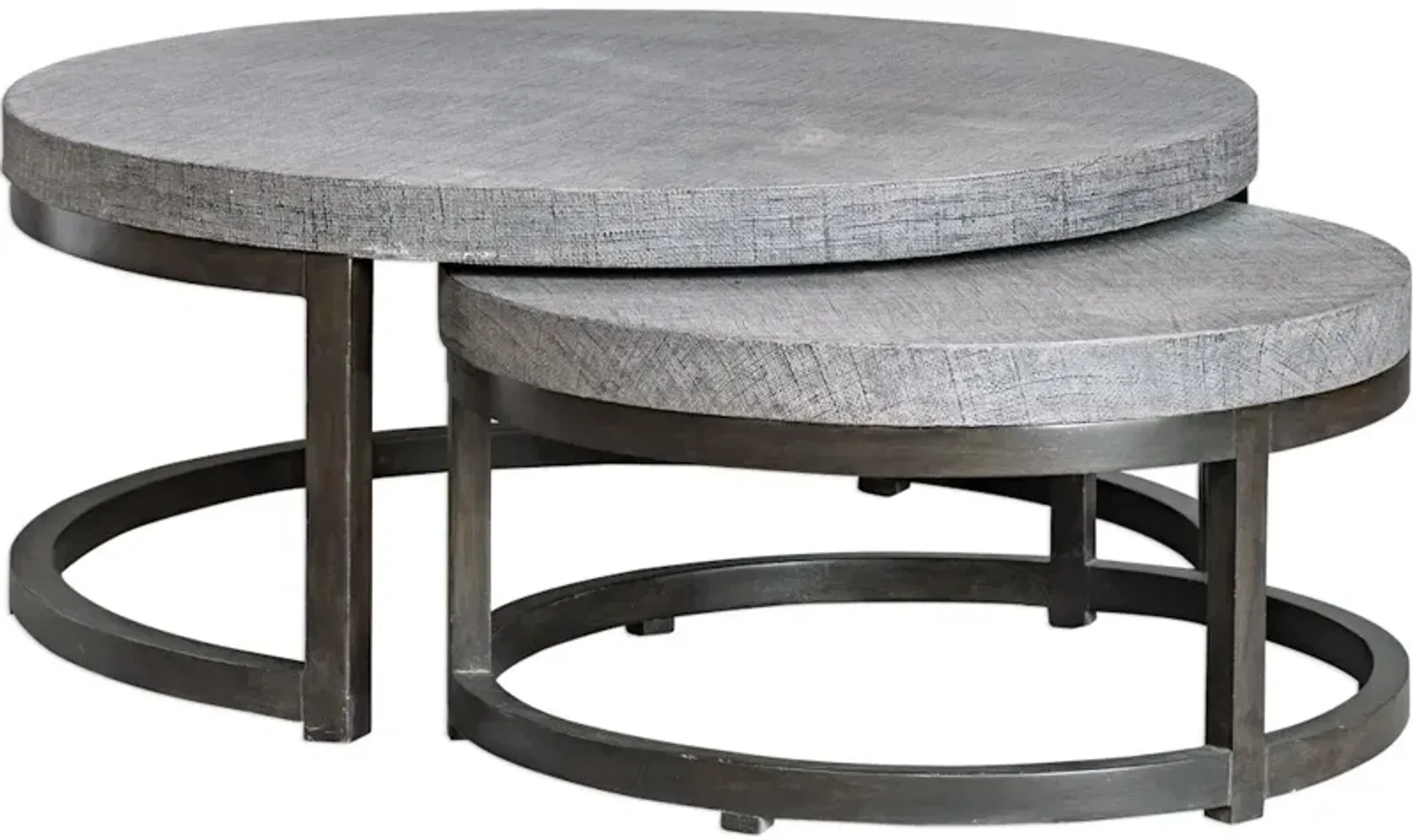 Aiyara Gray Nesting Tables, S/2