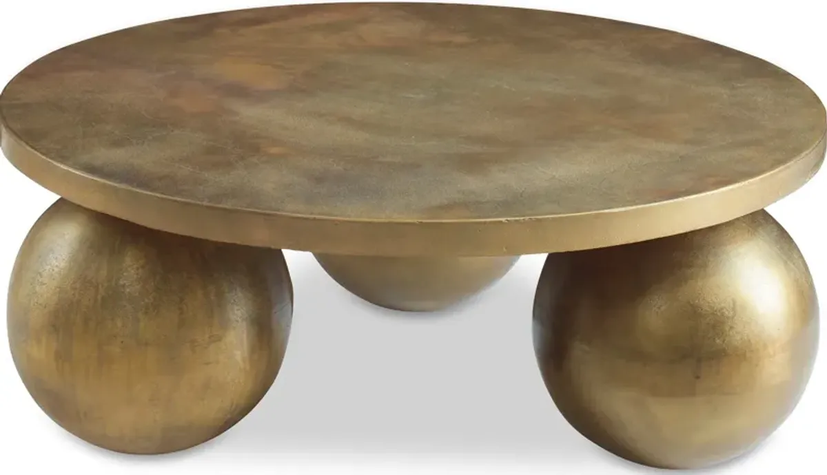 Triplet Antique Brass Coffee Table