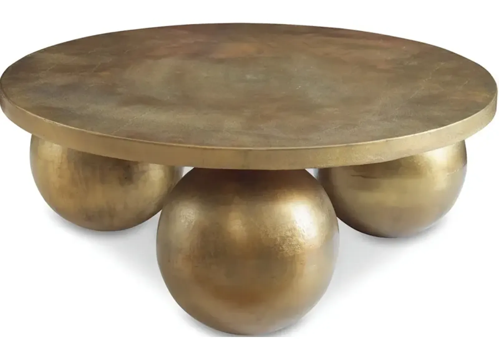 Triplet Antique Brass Coffee Table