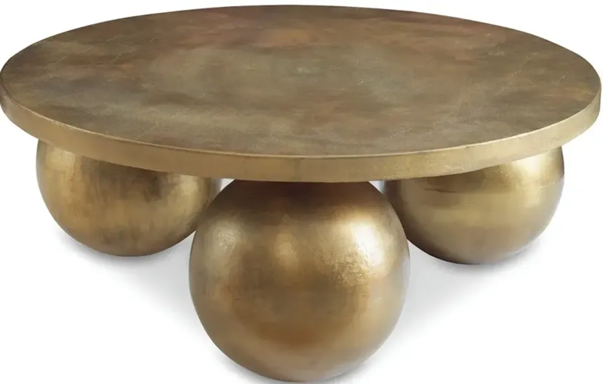 Triplet Antique Brass Coffee Table