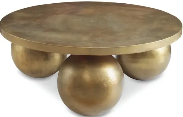 Triplet Antique Brass Coffee Table