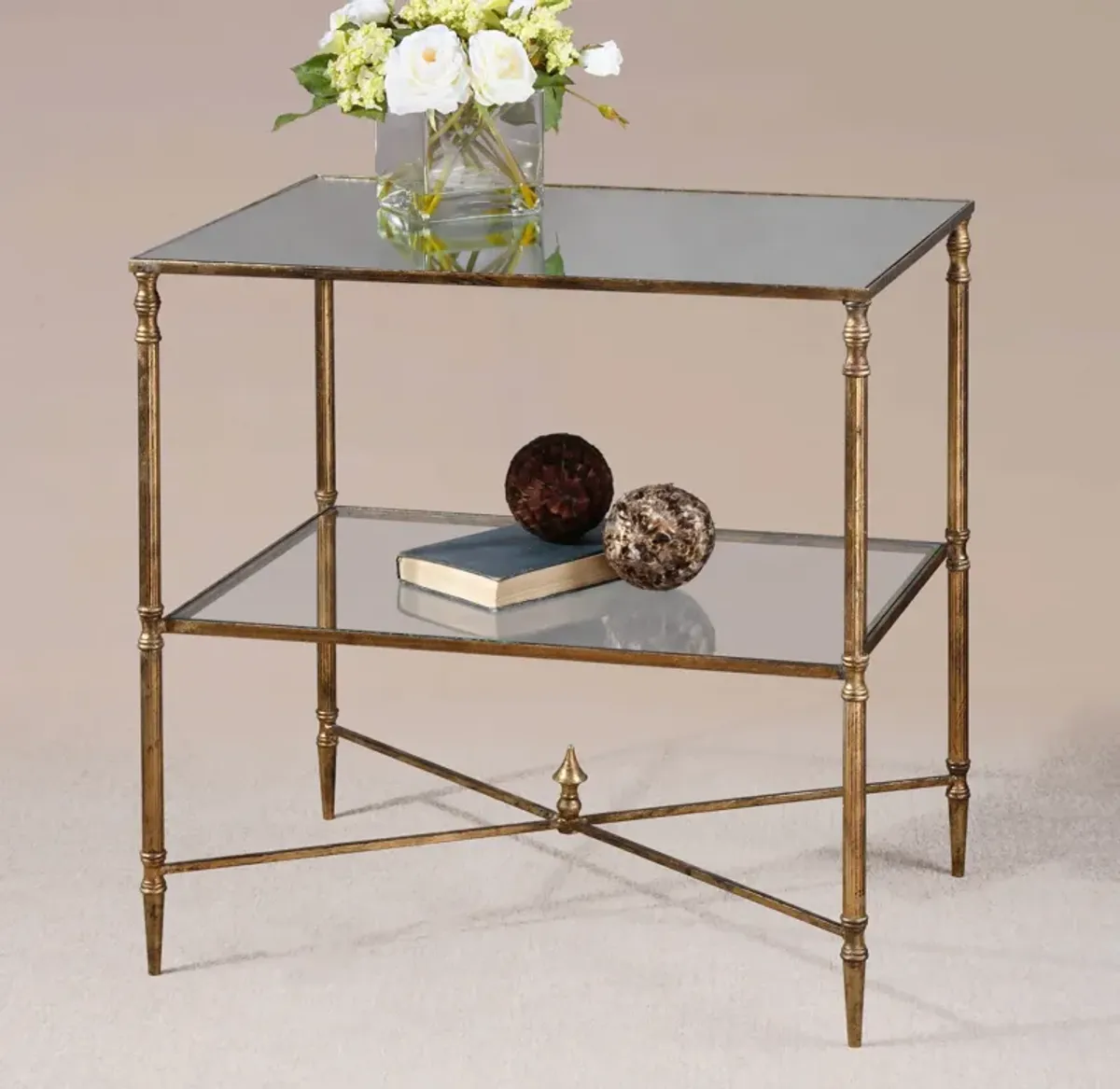 Henzler Mirrored Glass Lamp Table