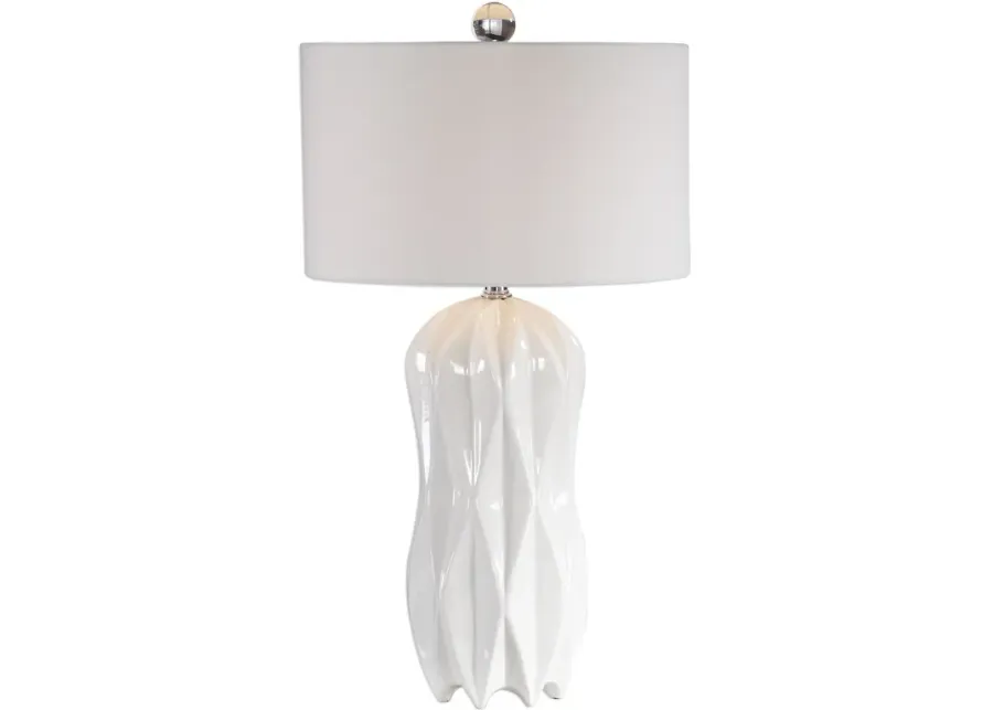 Malena Glossy White Table Lamp