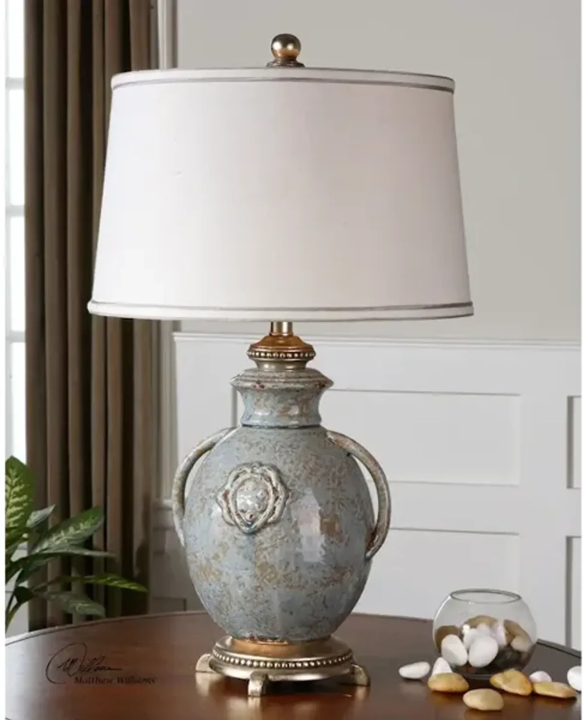 Cancello Blue Glaze Lamp