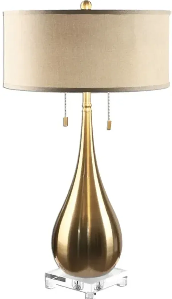 Lagrima Brushed Brass Lamp
