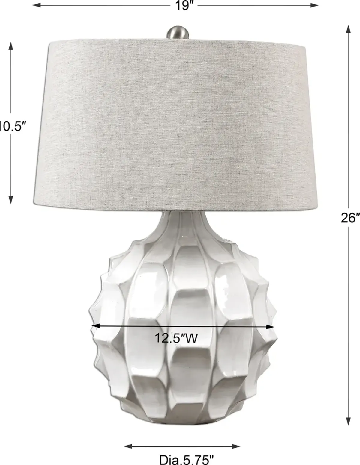 Guerina Scalloped White Lamp