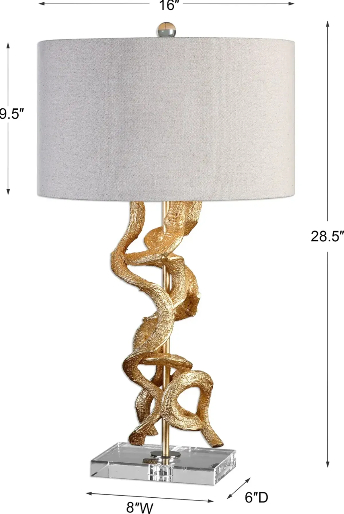 Twisted Vines Gold Table Lamp