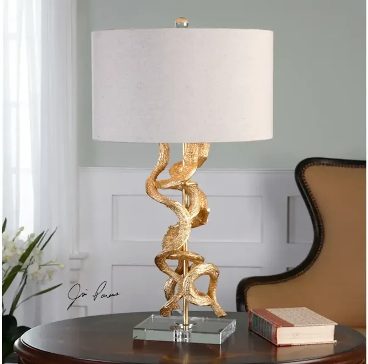 Twisted Vines Gold Table Lamp