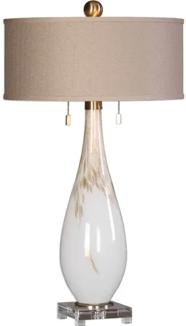 Cardoni White Glass Table Lamp
