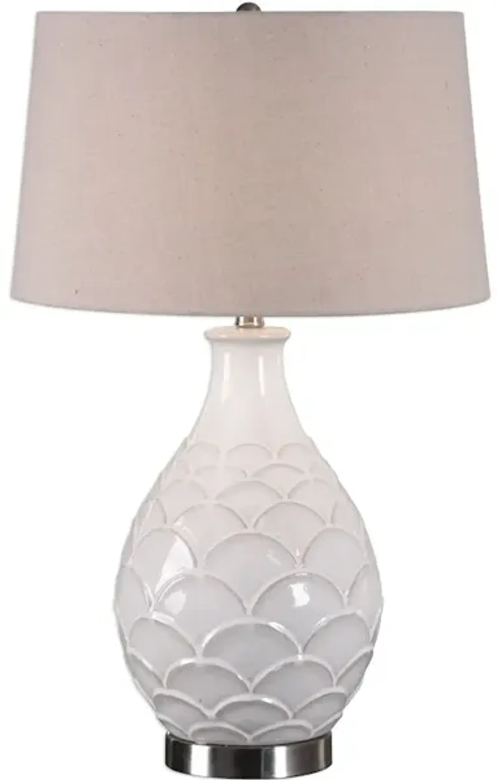 Camellia Glossed White Table Lamp