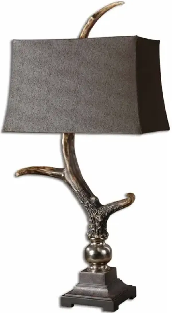 Stag Horn Dark Shade Table Lamp