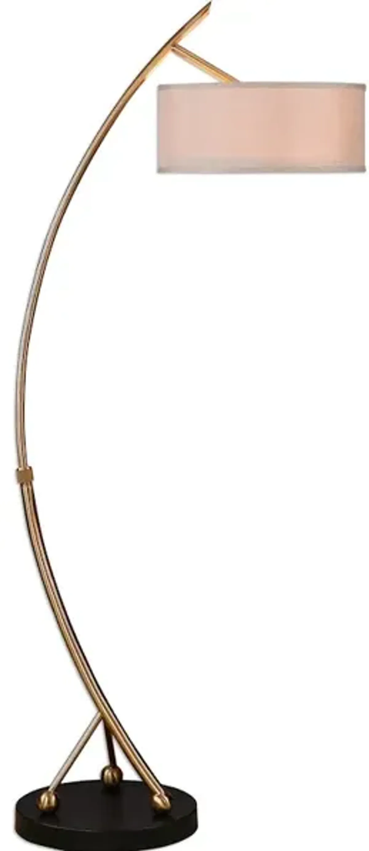 Vardar Curved Brass Floor Lamp